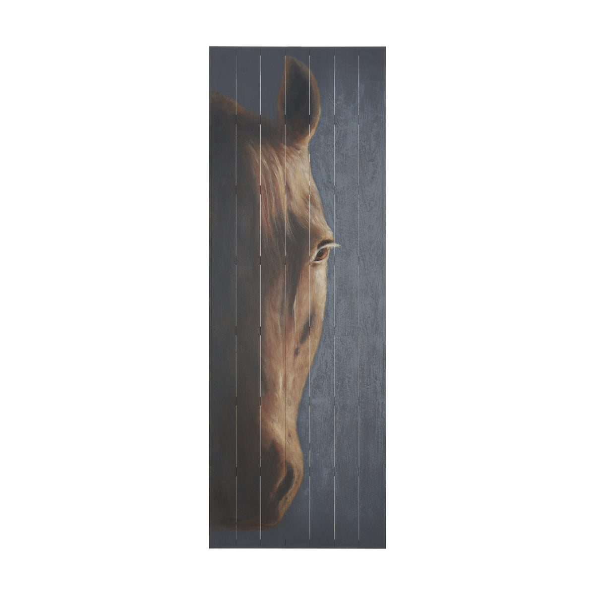 Hennessy 24x68 Brown Horse Painting