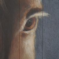 Hennessy 24x68 Brown Horse Painting