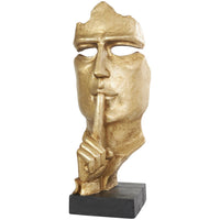 Gold Quiet Gesture Face Sculpture