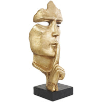 Gold Quiet Gesture Face Sculpture