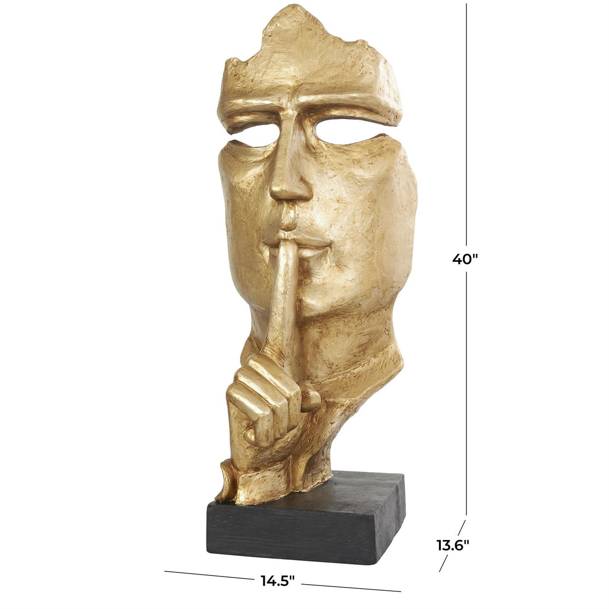 Gold Quiet Gesture Face Sculpture