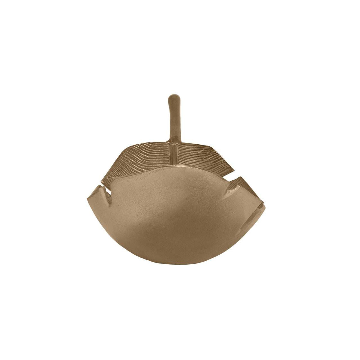 Boat Leaf Tray with debased leaf pattern in elegant brass finish.