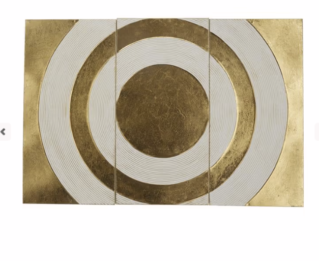 Gold Metal Geometric Target Home Wall Decor s/3