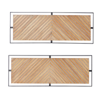 Wooden Geometric Wall Decor with Black Frame s/2