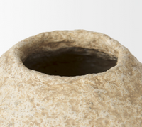 Ritu Small Beige Paper Mache Pot Vase