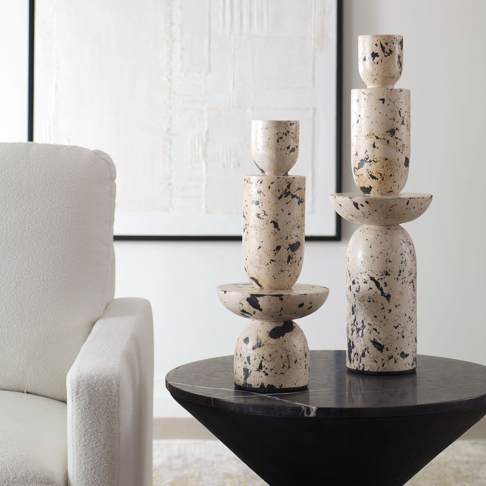 Nouveau Tower Outdoor Sculptures, Set of 2