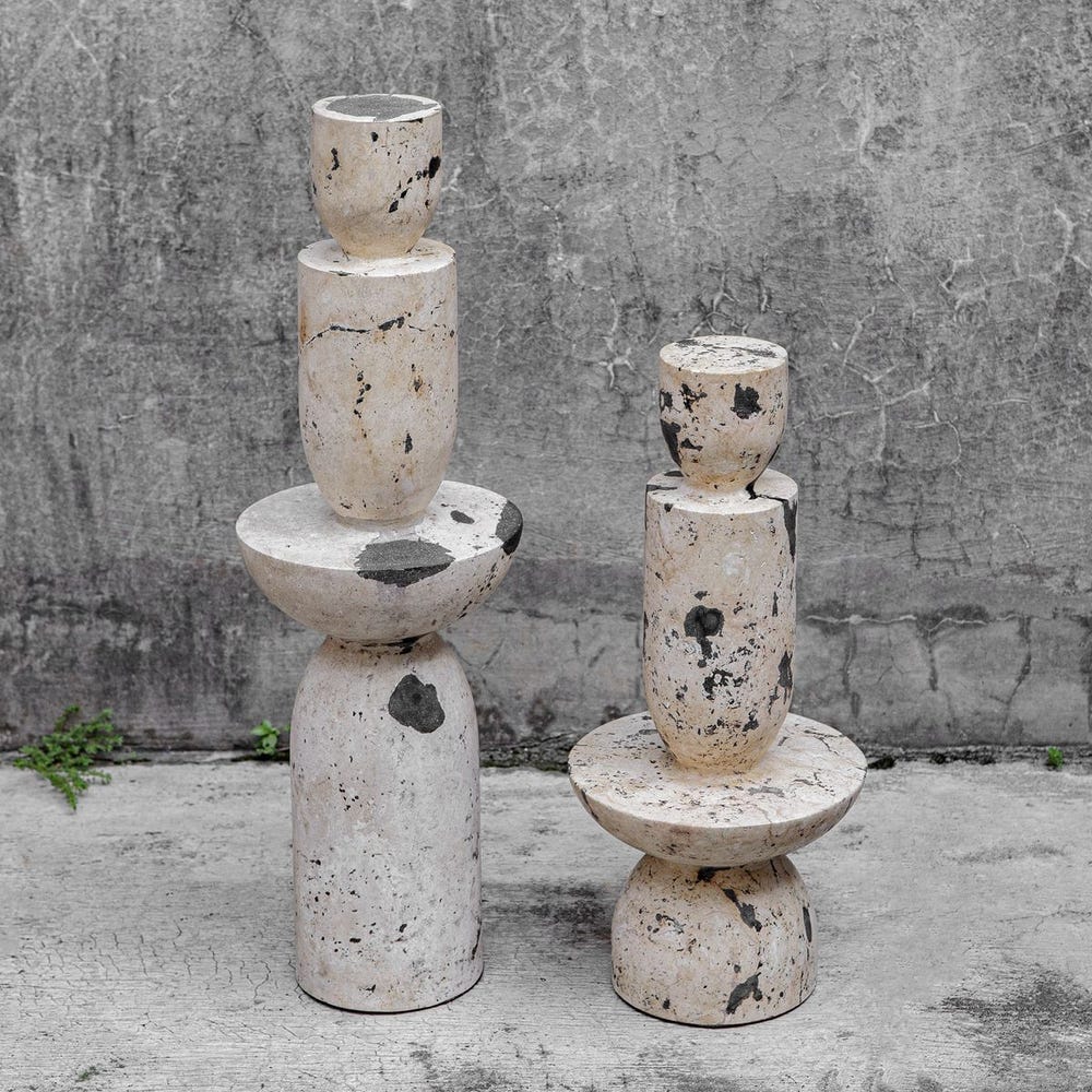Nouveau Tower Outdoor Sculptures, Set of 2