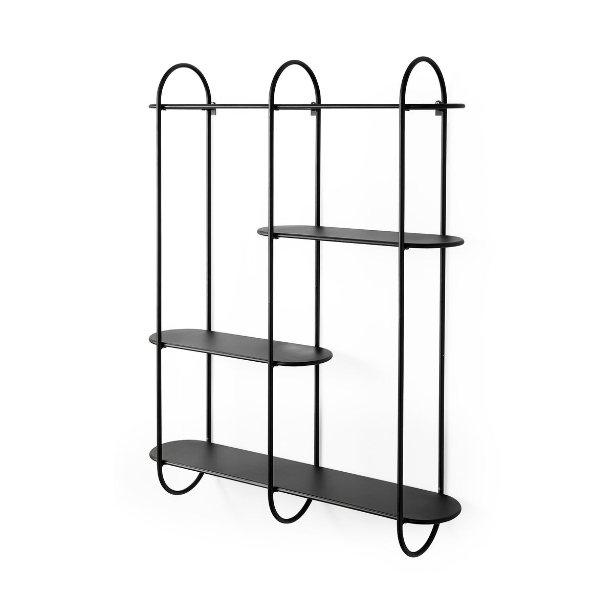 Decimus Black Metal Wall Mounted Shelf