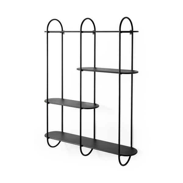 Decimus Black Metal Wall Mounted Shelf