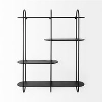 Decimus Black Metal Wall Mounted Shelf
