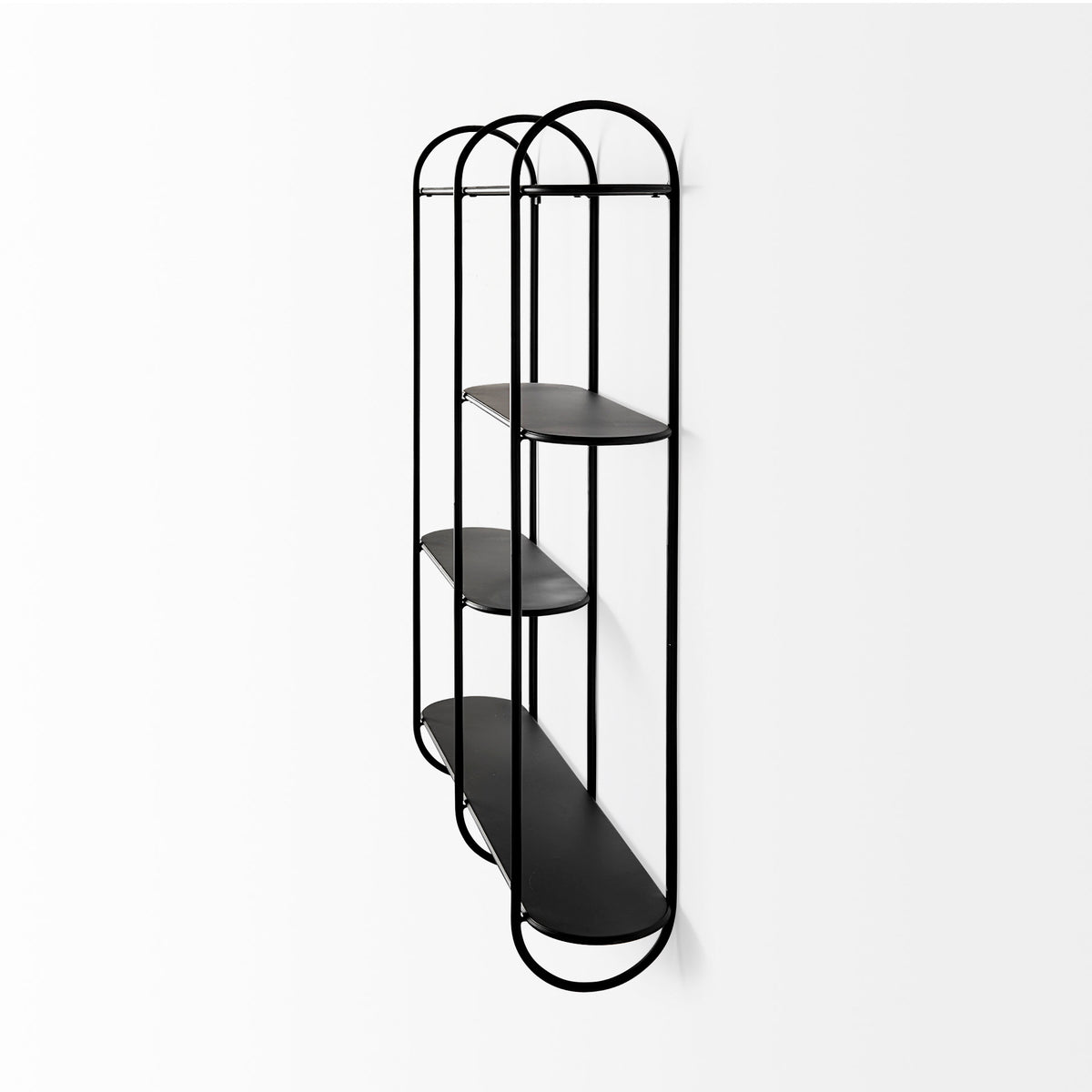 Decimus Black Metal Wall Mounted Shelf