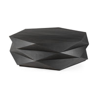 Arreto Black Wood Hexagonal Coffee Table