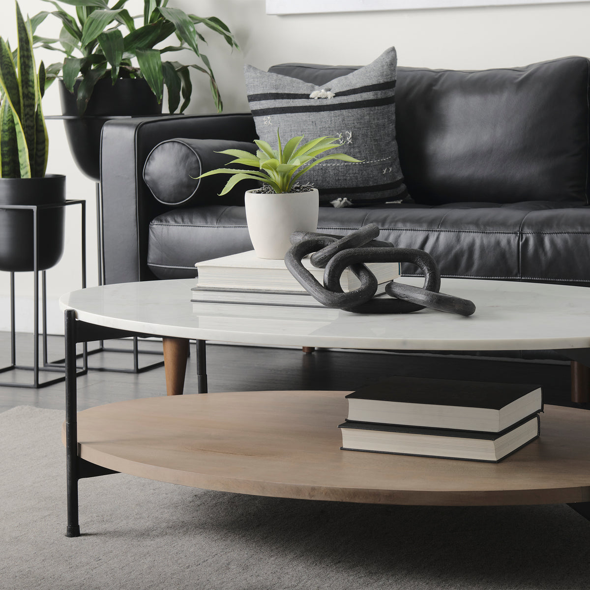 Larkin 48" Marble Top Coffee Table