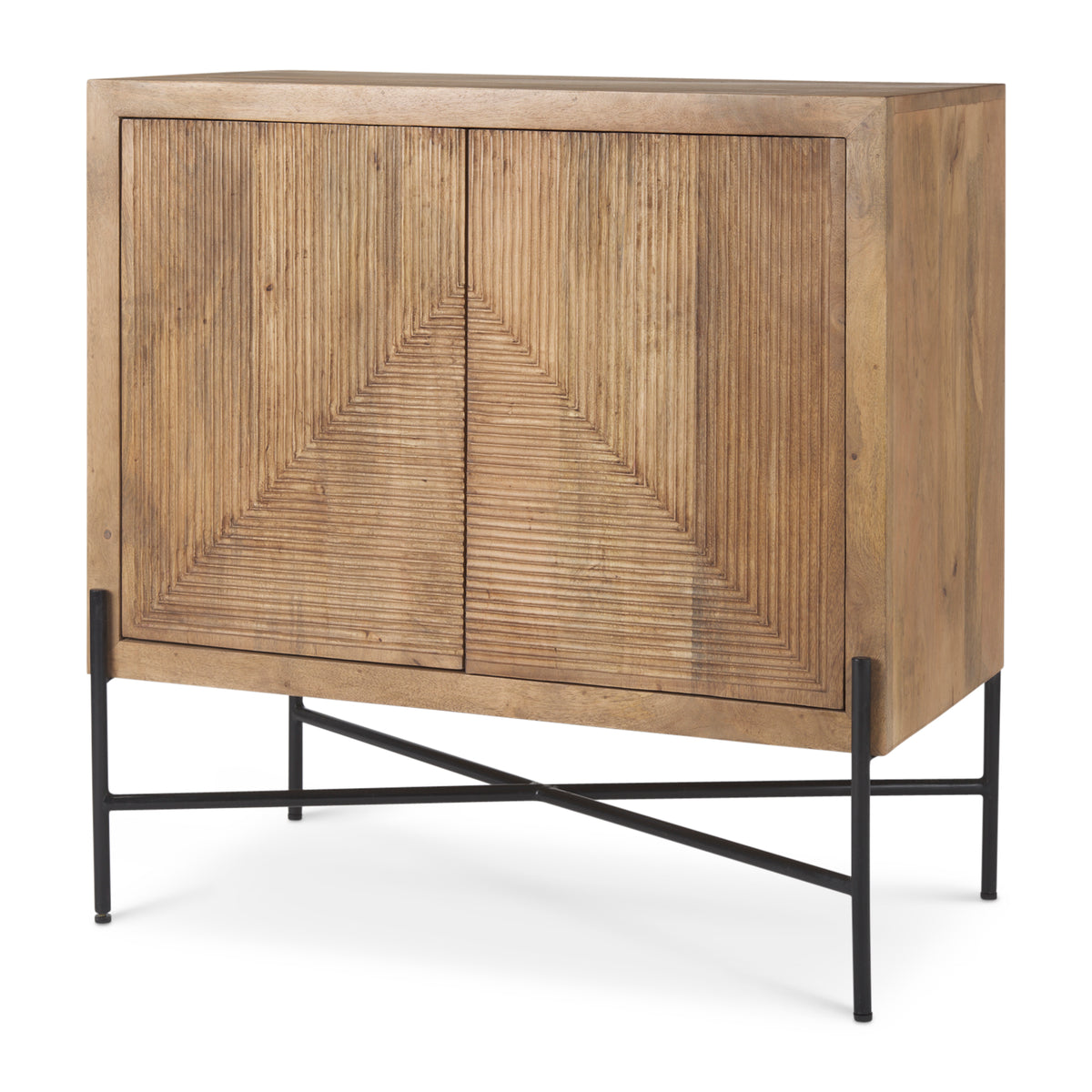 Cairo 2 Door Wood and Metal Cabinet