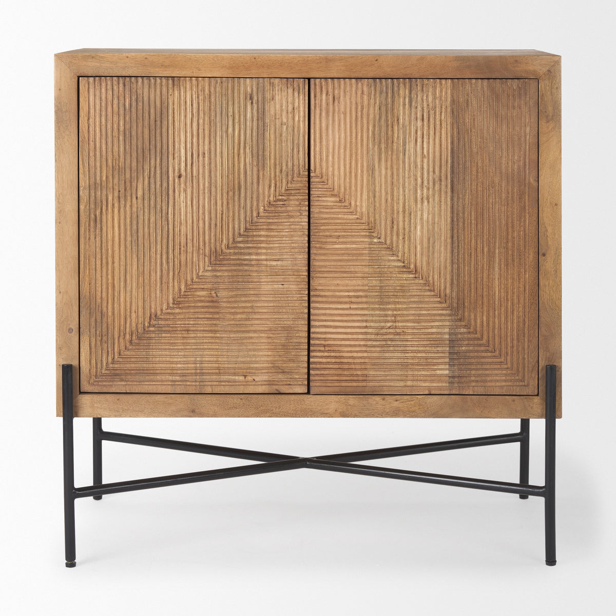 Cairo 2 Door Wood and Metal Cabinet
