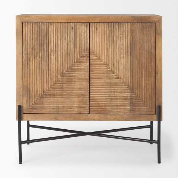 Cairo 2 Door Wood and Metal Cabinet