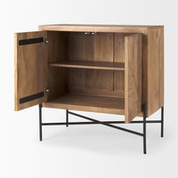 Cairo 2 Door Wood and Metal Cabinet