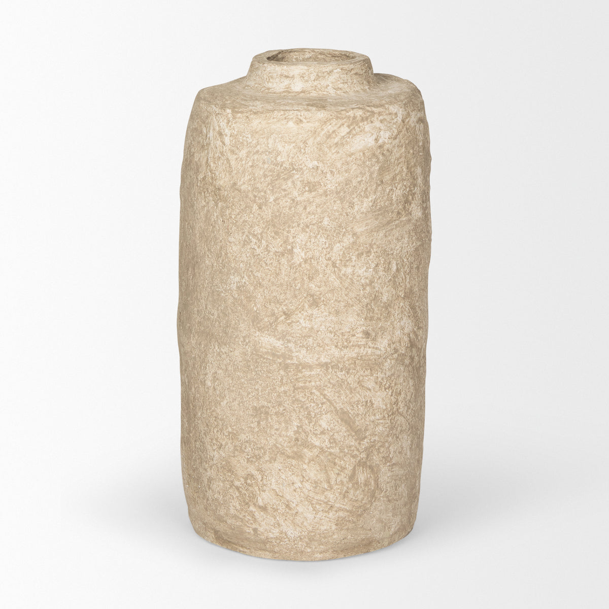 Rama Small Beige Paper Mache Floor Vase