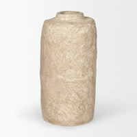 Rama Small Beige Paper Mache Floor Vase