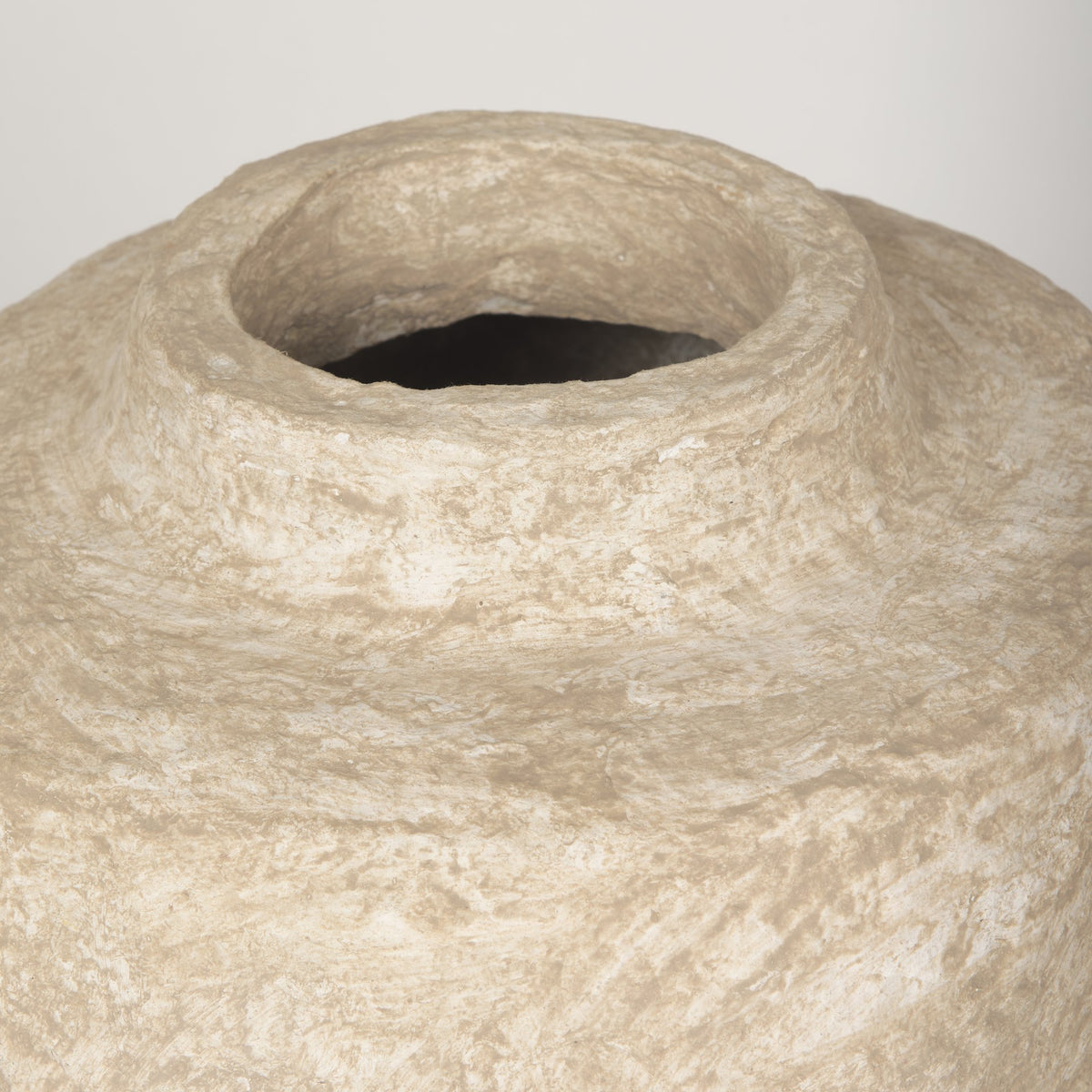 Rama Small Beige Paper Mache Floor Vase