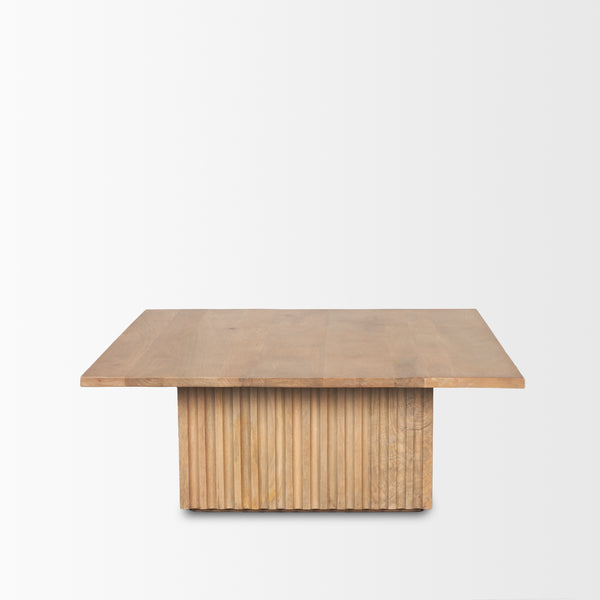 June Light Brown Fluted Coffee Table