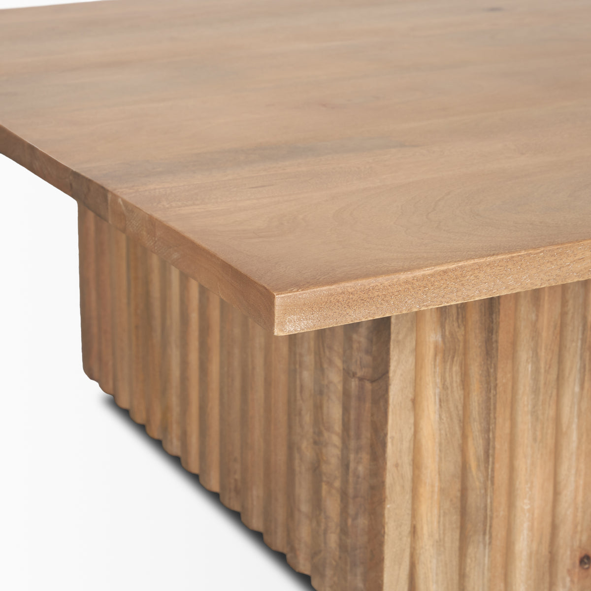 June Light Brown Fluted Coffee Table