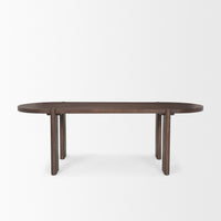 Sohan Dark Elm Wood Oval Dining Table