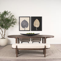 Sohan Dark Elm Wood Oval Dining Table