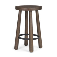 Weldon Dark Brown Wood w/ Matte Black Metal Counter Stool