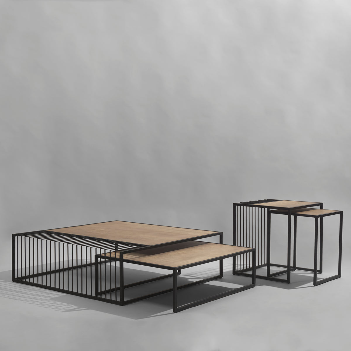 Miles Metal w/ Wood Nesting Coffee Table