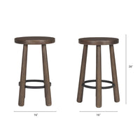 Weldon Dark Brown Wood w/ Matte Black Metal Counter Stool