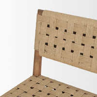 Brinley Woven Paper Rope w/ Brown Wood Frame Counter Stool