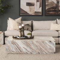 Matteo Solid Pink Marble Rectangular Coffee Table
