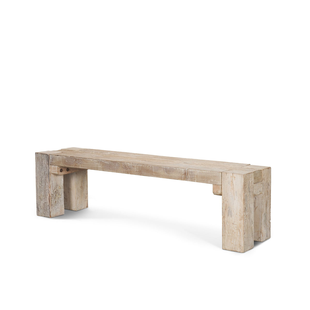 McArthur 64" Whitewash Reclaimed Wood Bench