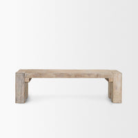 McArthur 64" Whitewash Reclaimed Wood Bench