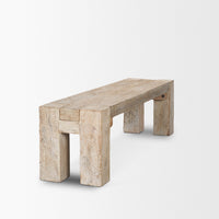 McArthur 64" Whitewash Reclaimed Wood Bench