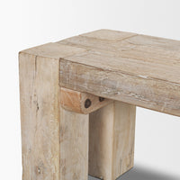 McArthur 64" Whitewash Reclaimed Wood Bench