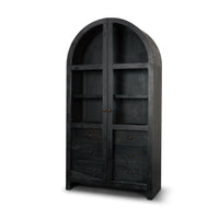 Arched Black Suri Curio Shelving Unit