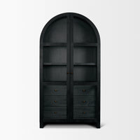 Arched Black Suri Curio Shelving Unit