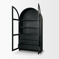Arched Black Suri Curio Shelving Unit