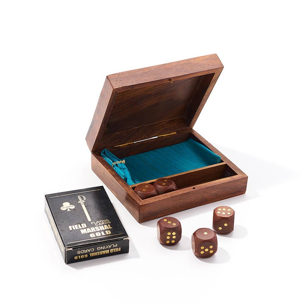 Rosewood Game Night Box with Deck of Cards