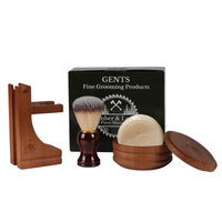 GENTS Cedar & Pine Wood Shaving Bowl & Shave Brush Set