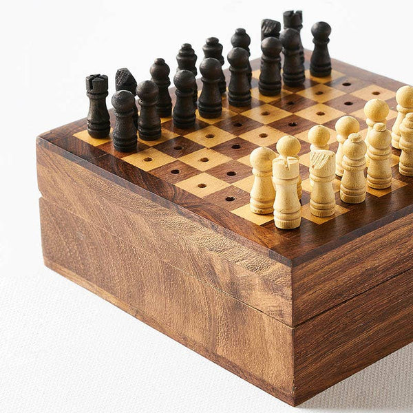 Travel Chess Game -  Handcrafted Wood Pegs