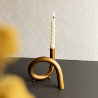 Faye Boho Twisted Curve Brass Taper Holder Metal