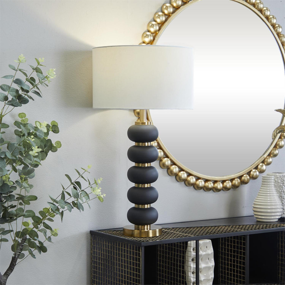 Black Metal Orbs Style Table Lamp