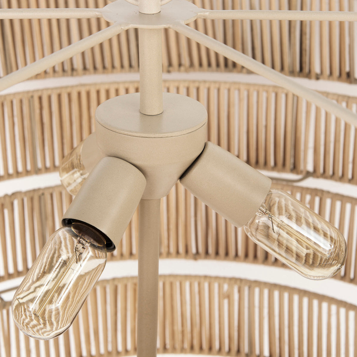 Marimba 40 L x 40 W x 24 H Natural Cane 6 Tier Chandelier