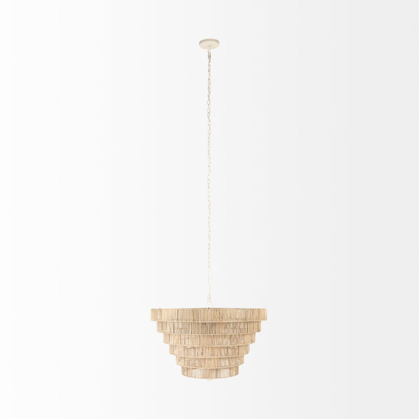 Marimba 40 L x 40 W x 24 H Natural Cane 6 Tier Chandelier