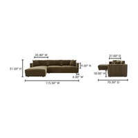 Bryn Sectional Right Heritage Cedar Green