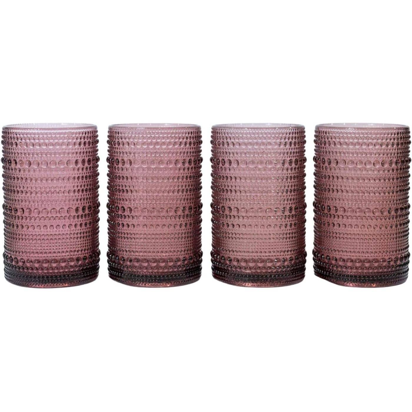 Set of 3 Light Pink store Hobnail Low Glasses