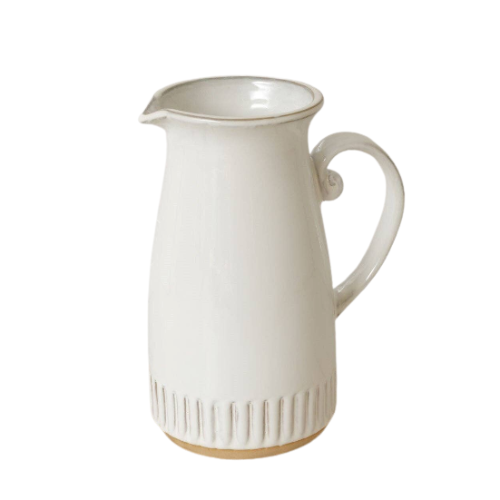 Fluted Edge Stoneware Pitcher